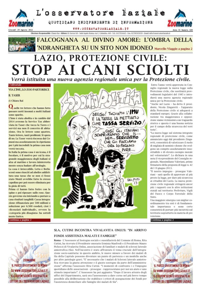 L'osservatore d'Italia edizione del 29 Agosto 2013